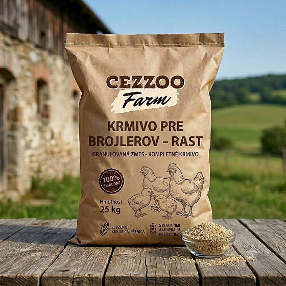CEZZOO FARM krmivo pre brojlerov - rast  granulovaná zmes 25kg