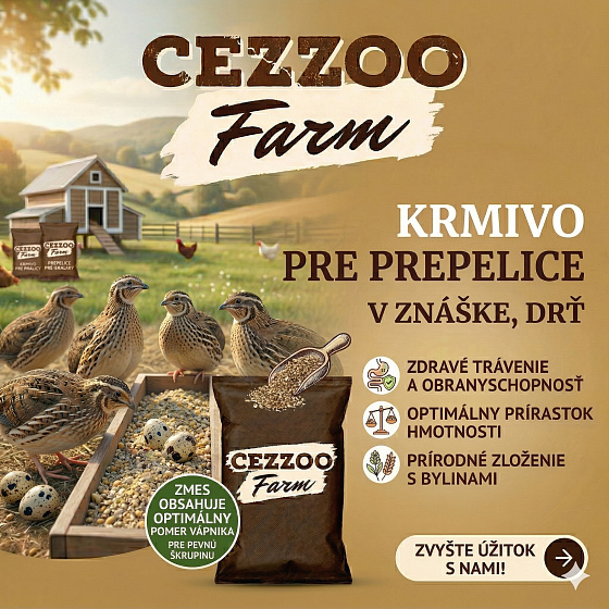 CEZZOO FARM krmivo pre prepelice v znáške 25kg